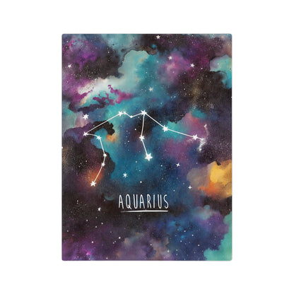 Fleece Blanket - Aquarius Zodiac Celestial Design - LucyKay store
