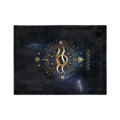 Fleece Blanket - Aquarius Zodiac Celestial Design - LucyKay store