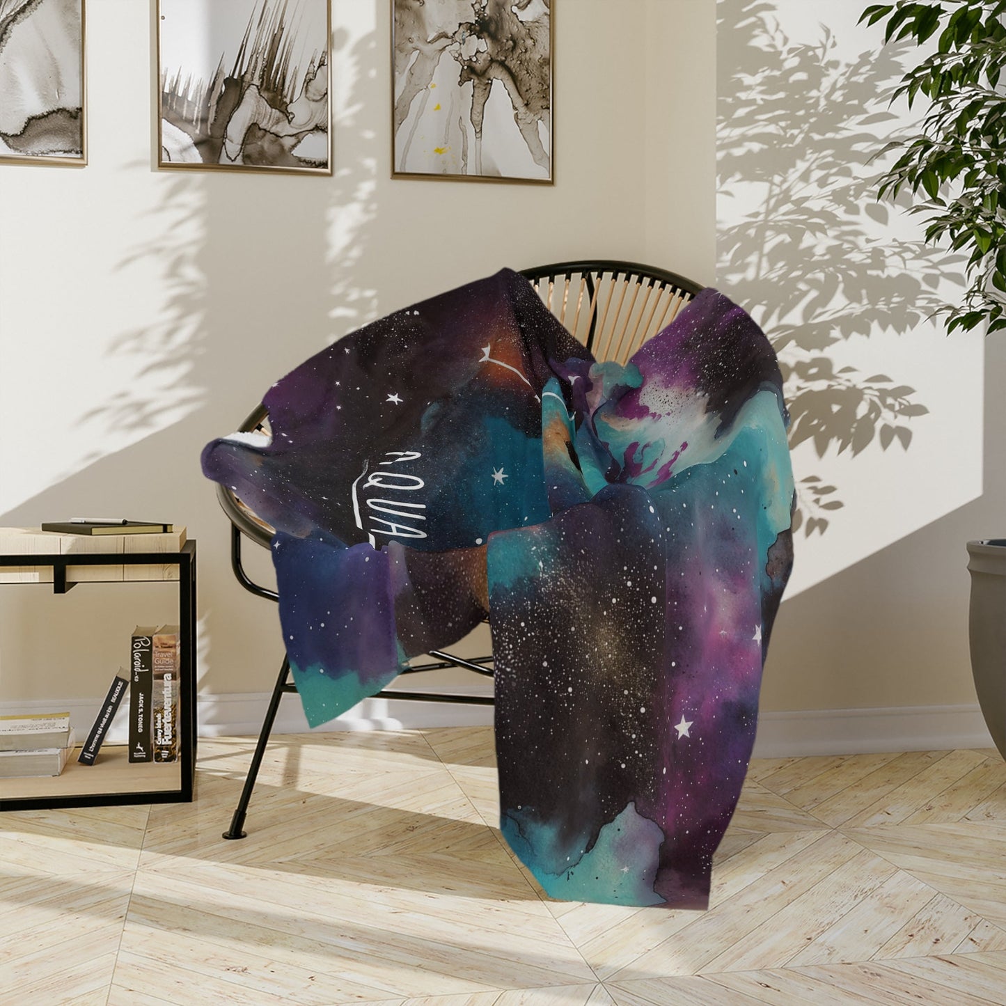 Fleece Blanket - Aquarius Zodiac Celestial Design - LucyKay store