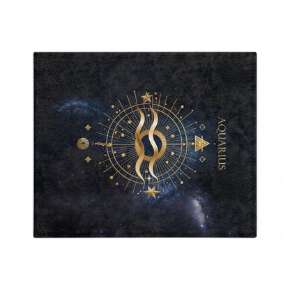 Fleece Blanket - Aquarius Zodiac Celestial Design - LucyKay store