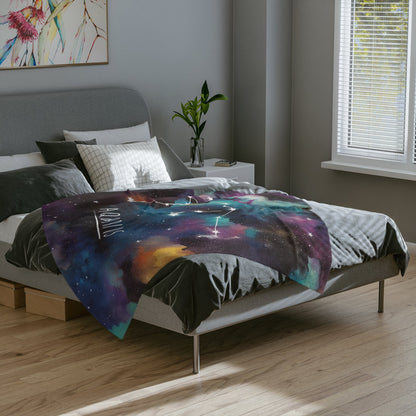 Fleece Blanket - Aquarius Zodiac Celestial Design - LucyKay store