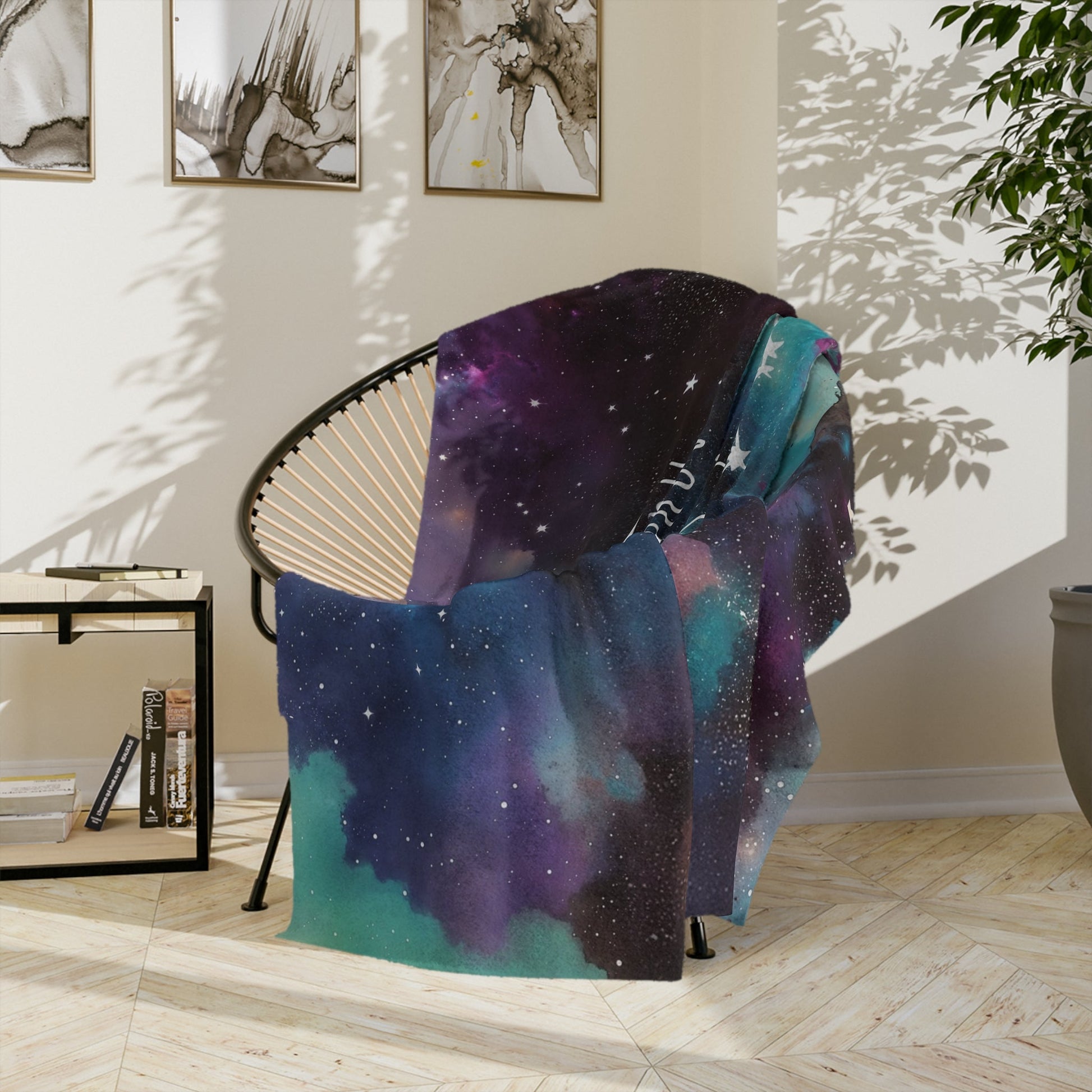 Fleece Blanket - Aquarius Zodiac Celestial Design - LucyKay store