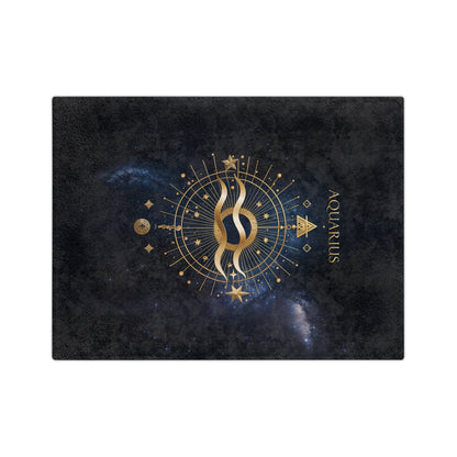 Fleece Blanket - Aquarius Zodiac Celestial Design - LucyKay store