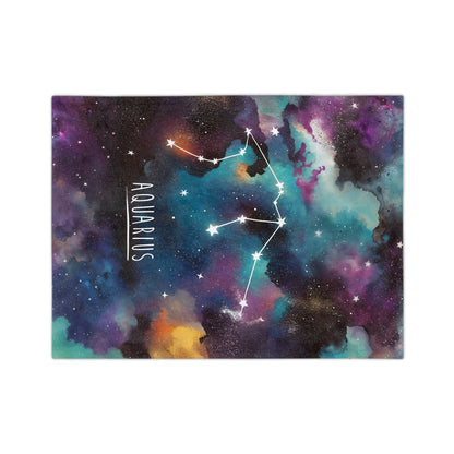Fleece Blanket - Aquarius Zodiac Celestial Design - LucyKay store