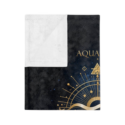 Fleece Blanket - Aquarius Zodiac Celestial Design - LucyKay store