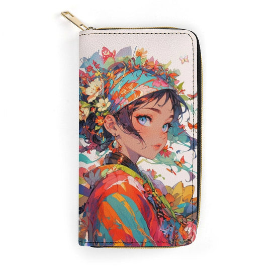 Floral Anime Muse - PU Leather Wallet - LucyKay store