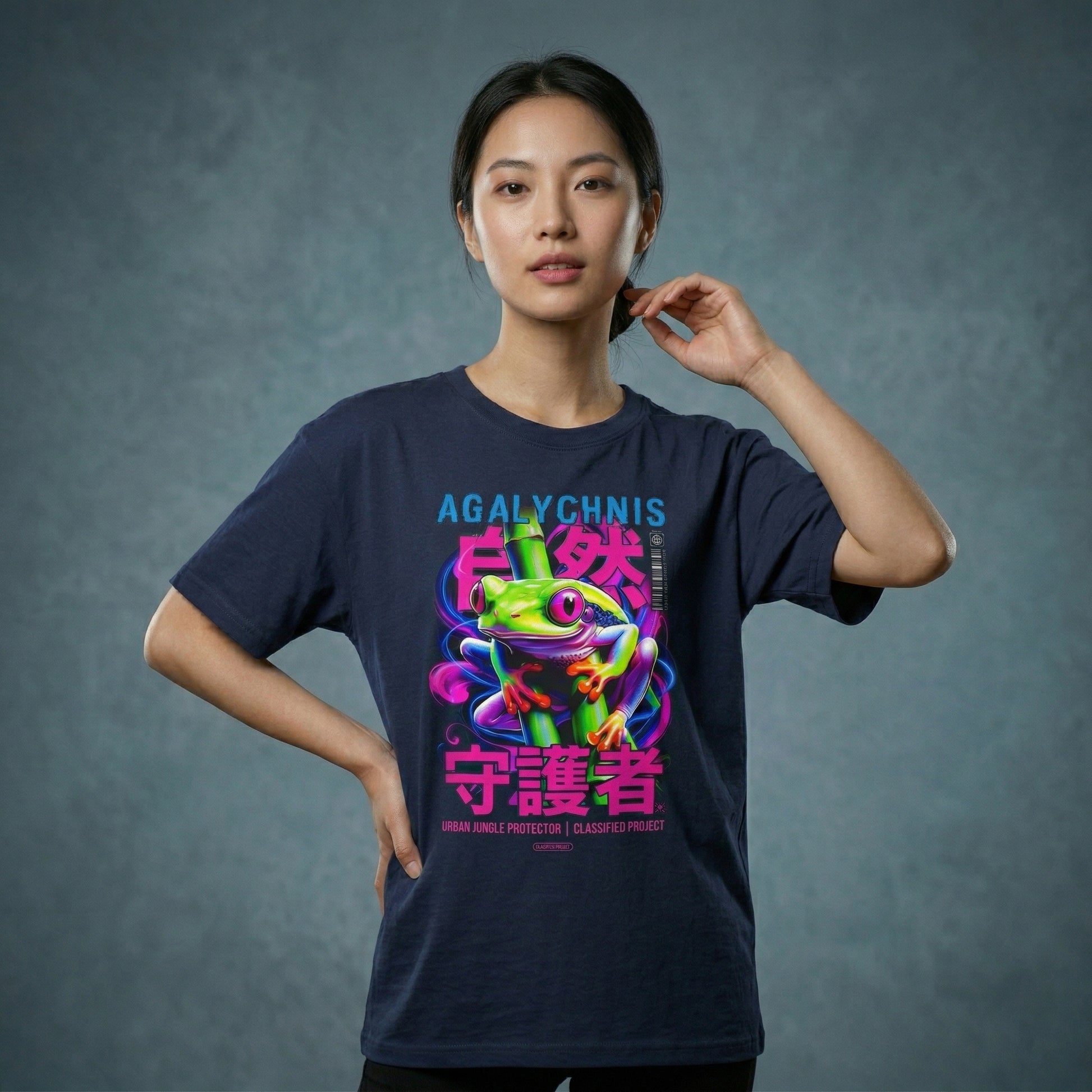 Neon Frog Graphic Tee – Cyberpunk Streetwear Unisex T-Shirt - LucyKay store