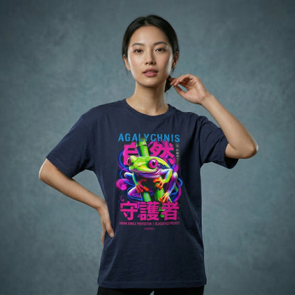 Neon Frog Graphic Tee – Cyberpunk Streetwear Unisex T-Shirt - LucyKay store