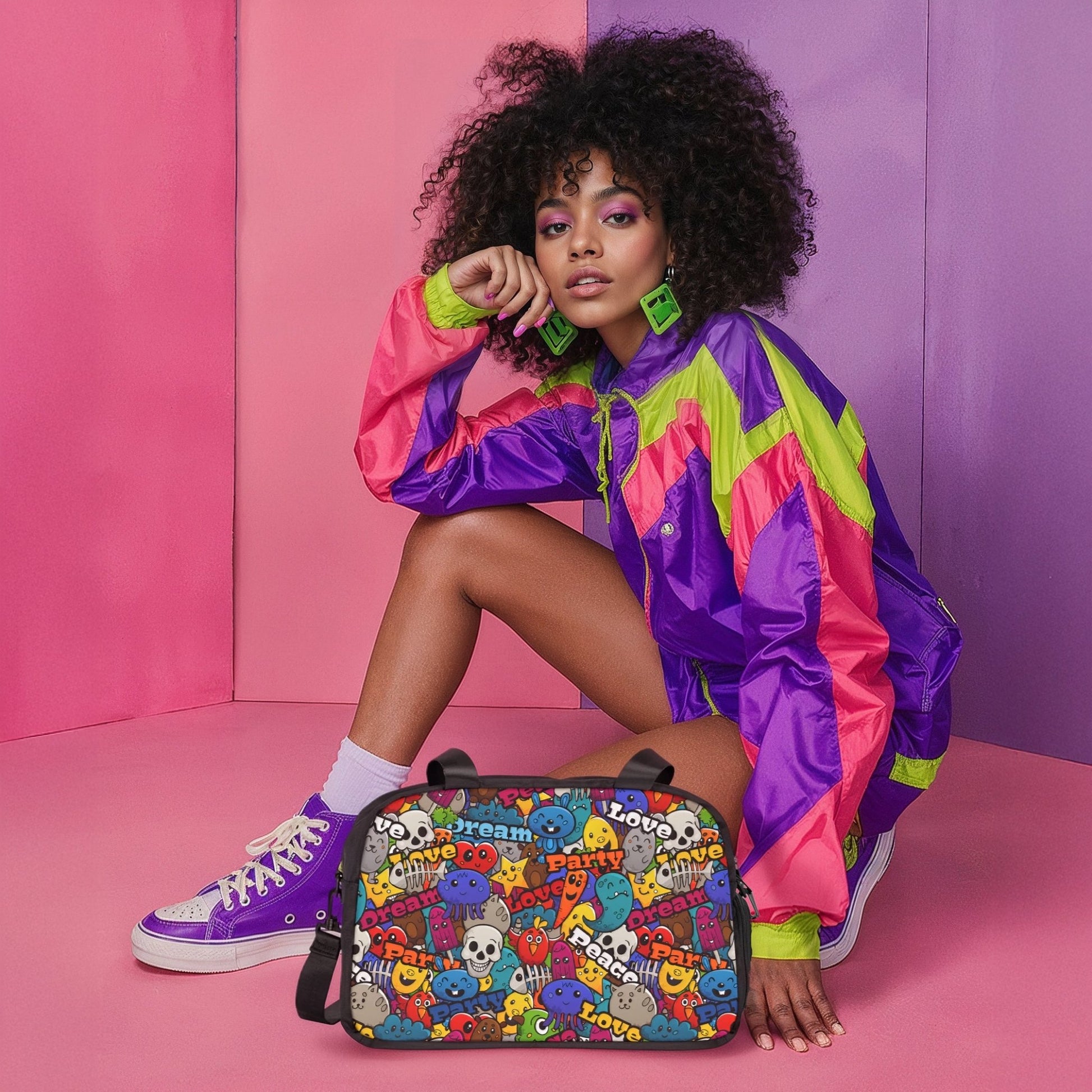 Unisex Fitness Handbag - Playful Doodle - LucyKay store