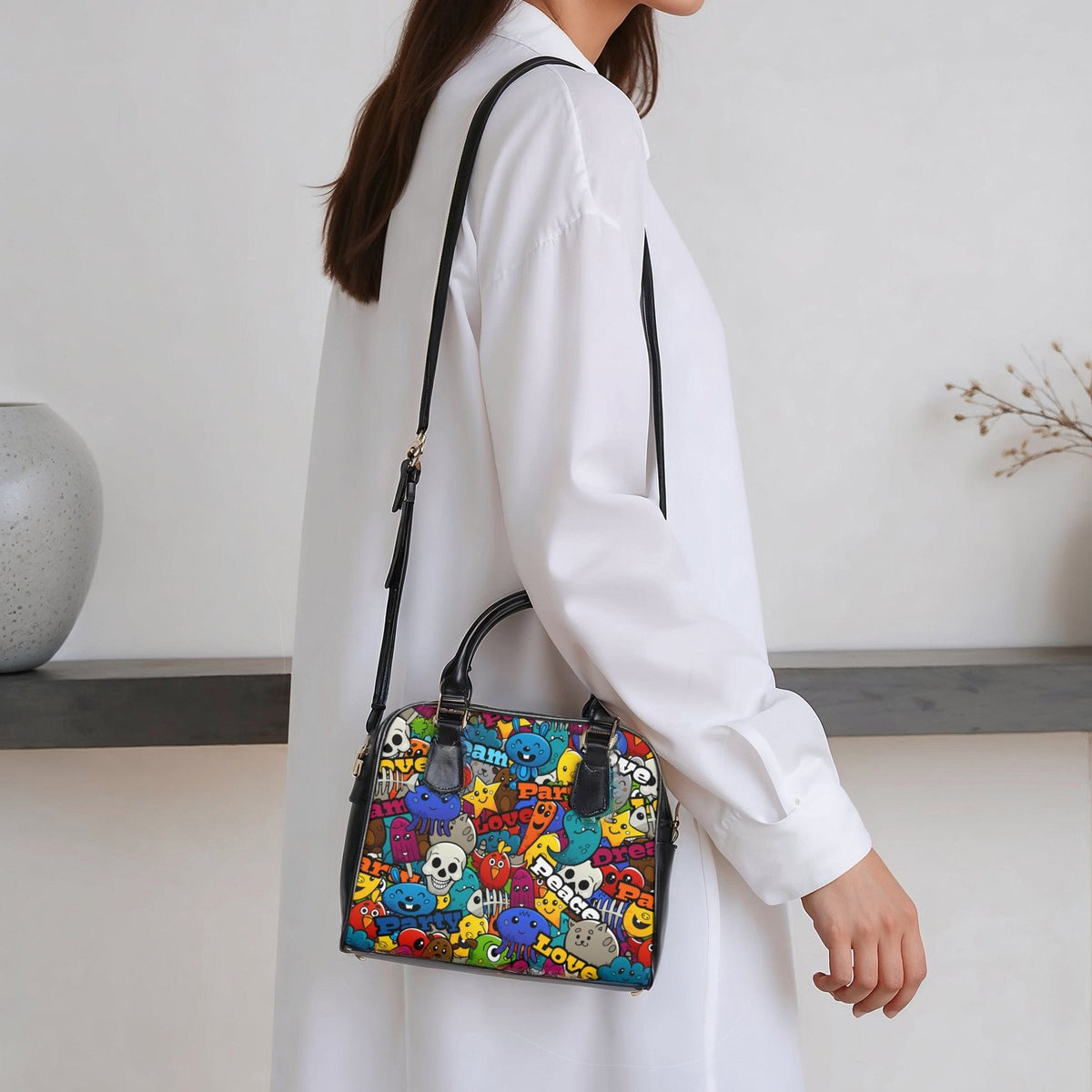 Cartoon Pop Art Shoulder Bag - Double - Sided Print - LucyKay store