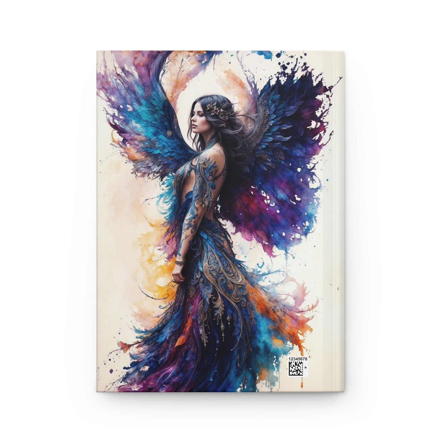 Hardcover Journal Matte - Angel Woman Watercolor Portrait , Artistic Notebook, A5 - LucyKay store