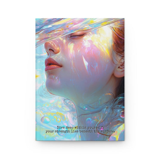 Hardcover Journal Matte - Expressive Portrait of a Woman, A5 - LucyKay store