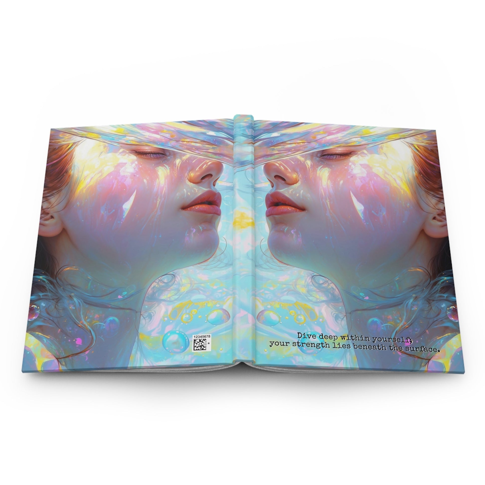 Hardcover Journal Matte - Expressive Portrait of a Woman, A5 - LucyKay store