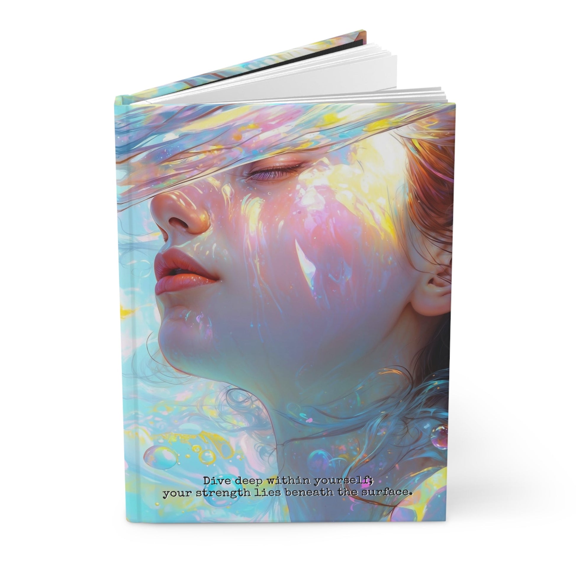 Hardcover Journal Matte - Expressive Portrait of a Woman, A5 - LucyKay store