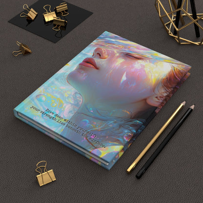 Hardcover Journal Matte - Expressive Portrait of a Woman, A5 - LucyKay store