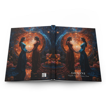 Hardcover Journal Matte - Gemini Zodiac Sign Astrology Diary Notebook A5 - LucyKay store