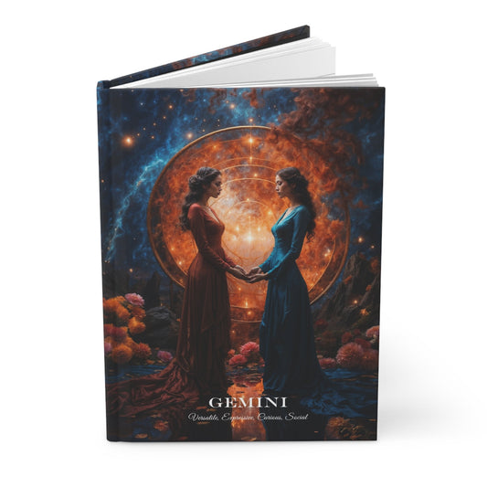 Hardcover Journal Matte - Gemini Zodiac Sign Astrology Diary Notebook A5 - LucyKay store
