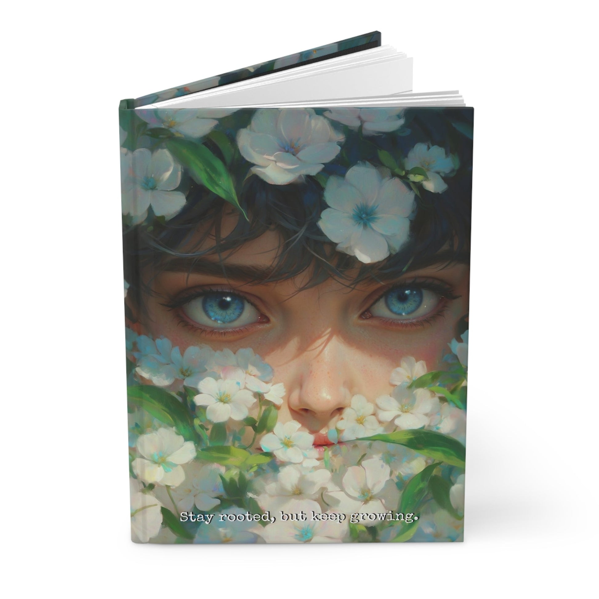 Hardcover Journal Matte - Illustrated Floral Face Art Print, A5 - LucyKay store
