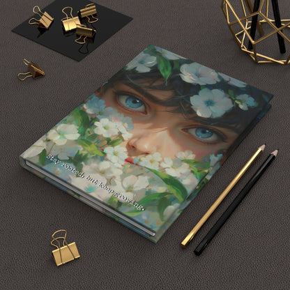 Hardcover Journal Matte - Illustrated Floral Face Art Print, A5 - LucyKay store