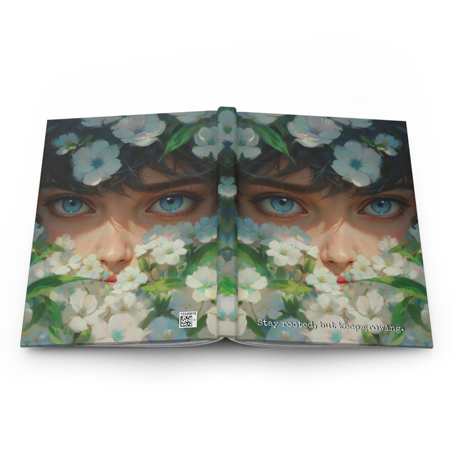 Hardcover Journal Matte - Illustrated Floral Face Art Print, A5 - LucyKay store
