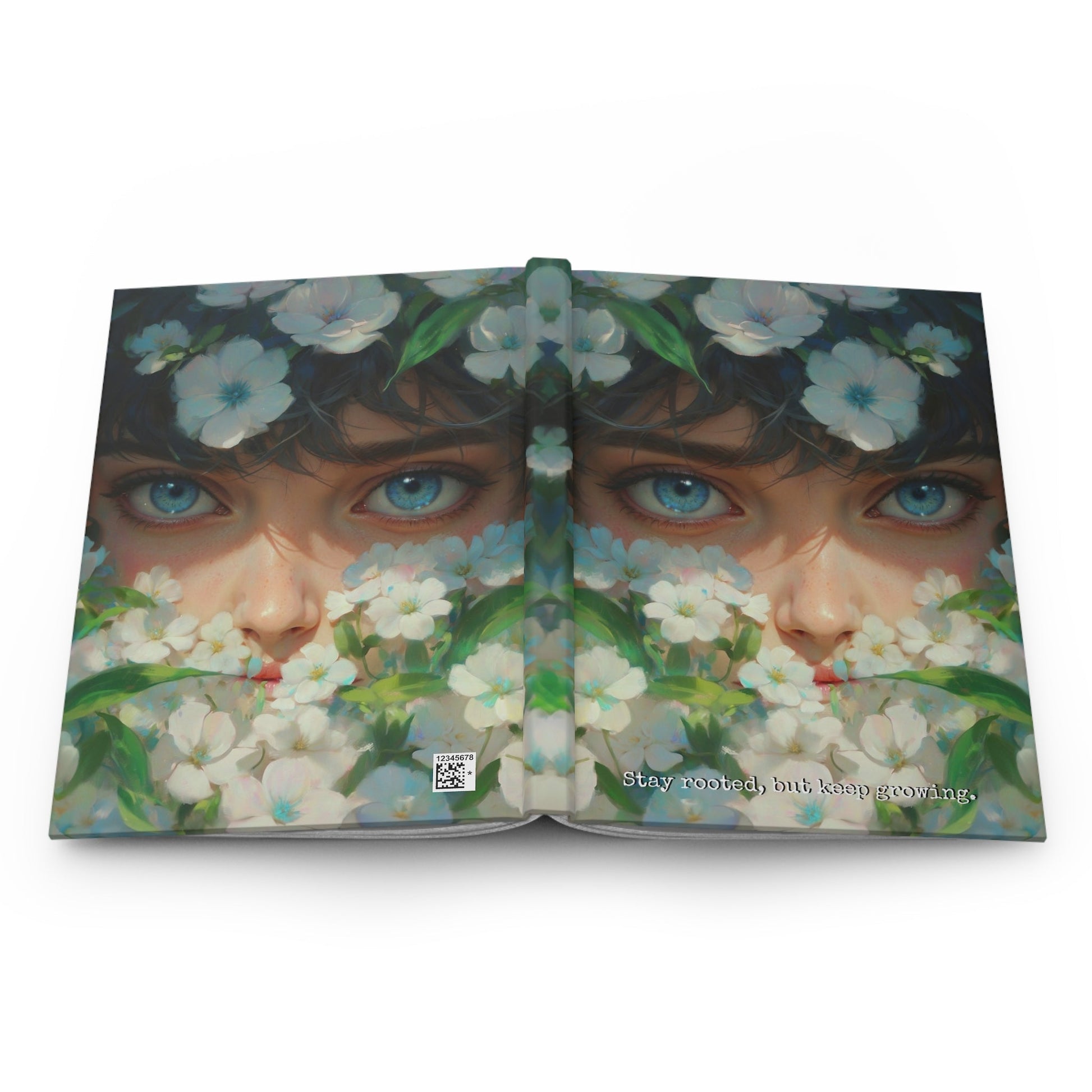 Hardcover Journal Matte - Illustrated Floral Face Art Print, A5 - LucyKay store