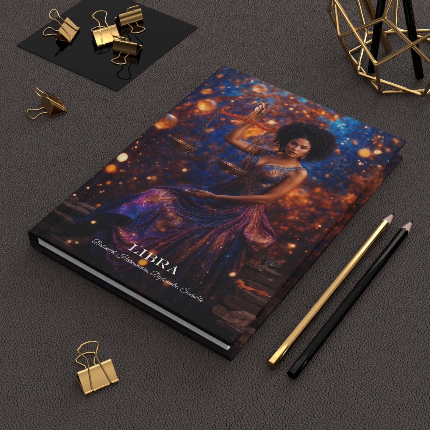 Hardcover Journal Matte - Libra Zodiac Sign Astrology Diary Notebook A5 - LucyKay store