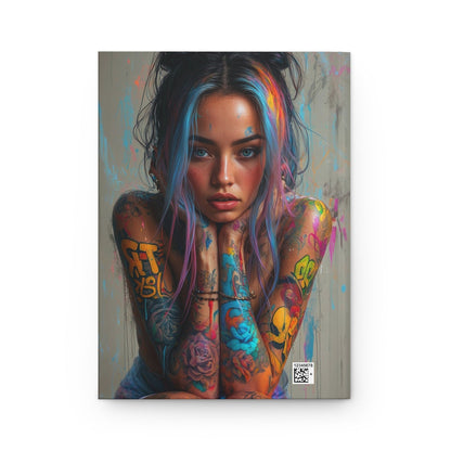Hardcover Journal Matte - Tattooed Woman Digital Art, A5 - LucyKay store