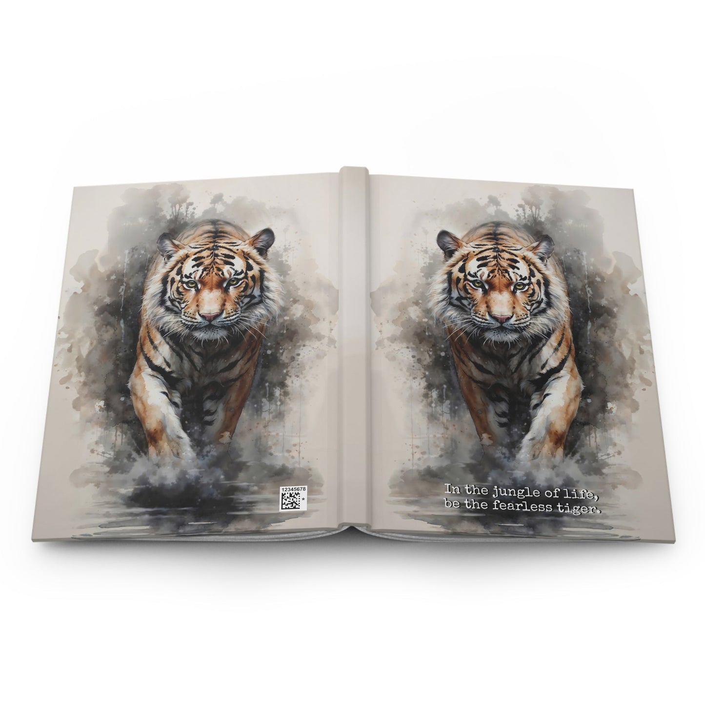 Hardcover Journal Matte - Watercolor painting of mjesti Tiger, A5 - LucyKay store