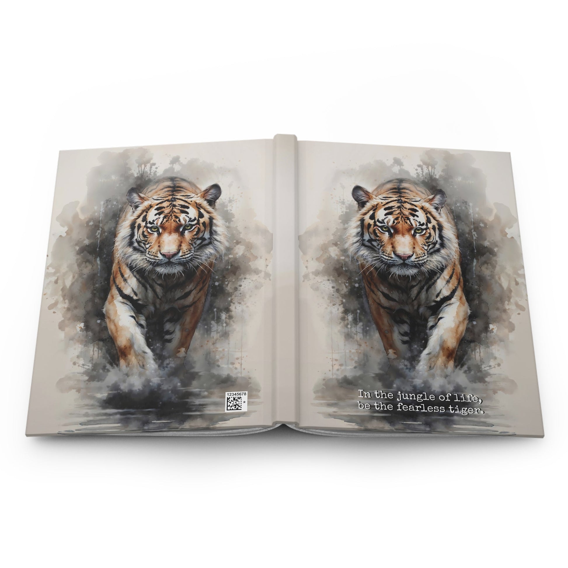 Hardcover Journal Matte - Watercolor painting of mjesti Tiger, A5 - LucyKay store