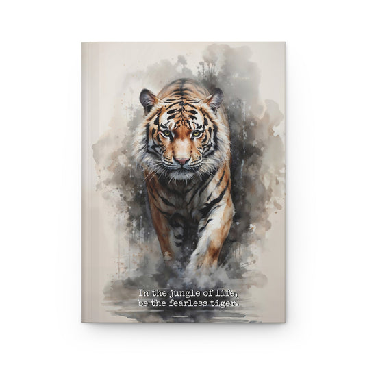 Hardcover Journal Matte - Watercolor painting of mjesti Tiger, A5 - LucyKay store