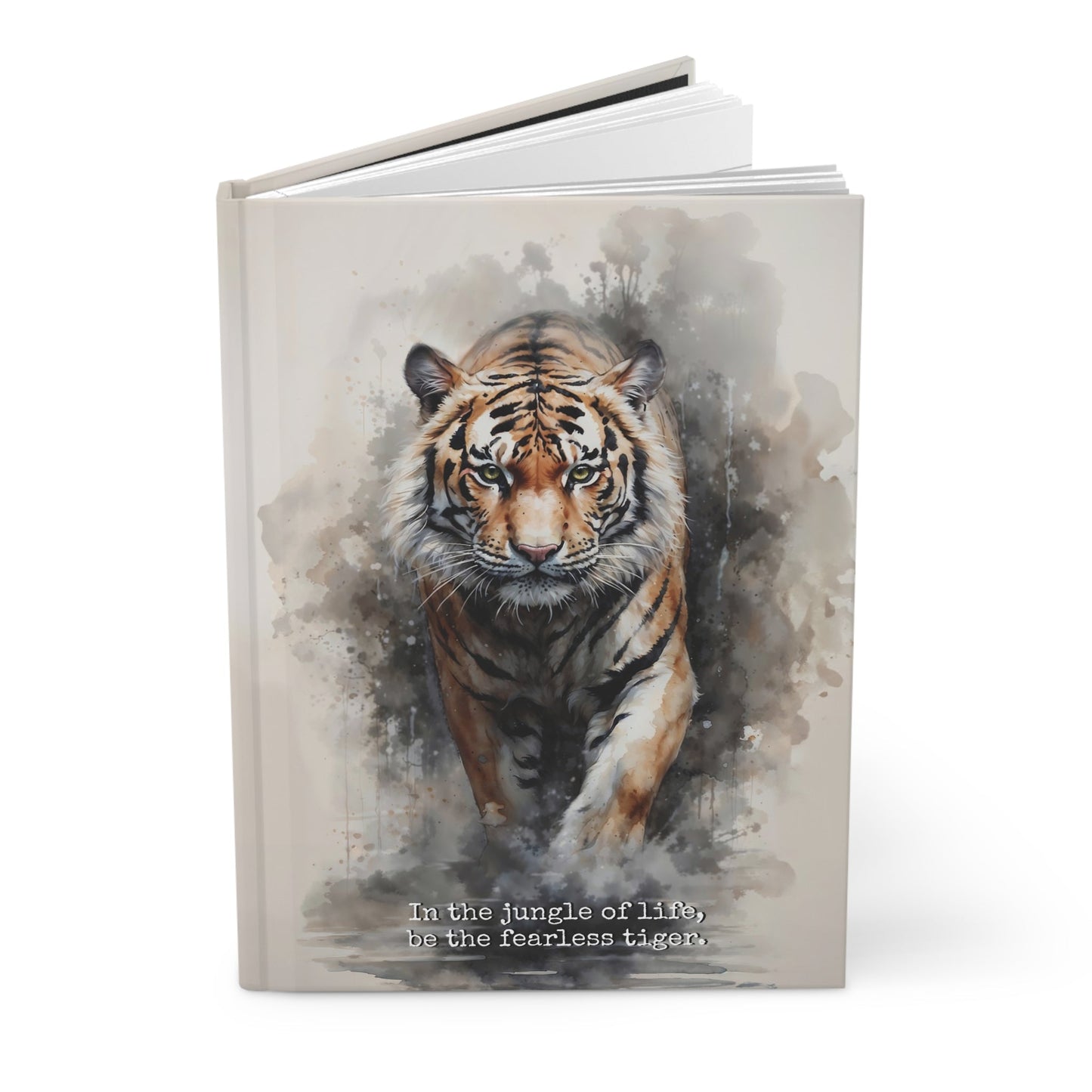 Hardcover Journal Matte - Watercolor painting of mjesti Tiger, A5 - LucyKay store