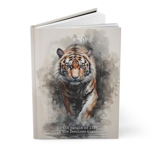 Hardcover Journal Matte - Watercolor painting of mjesti Tiger, A5 - LucyKay store