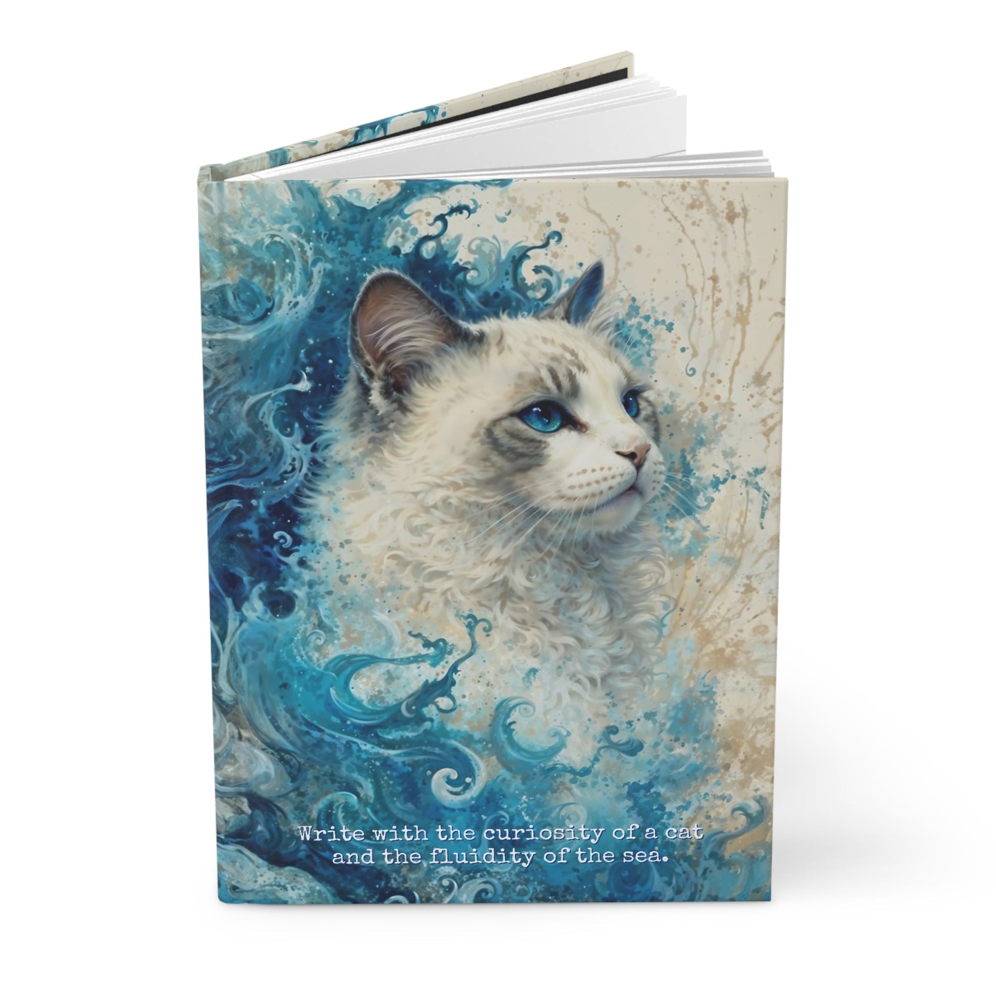 Hardcover Journal Matte - Waves and Whiskers, A5 - LucyKay store