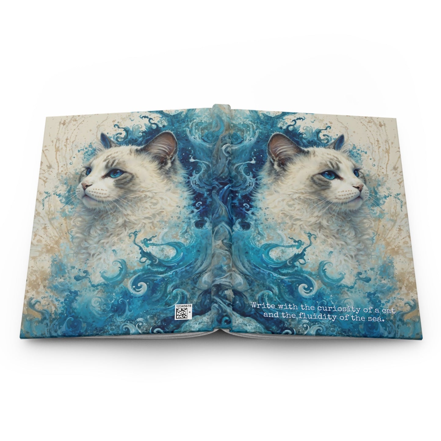 Hardcover Journal Matte - Waves and Whiskers, A5 - LucyKay store