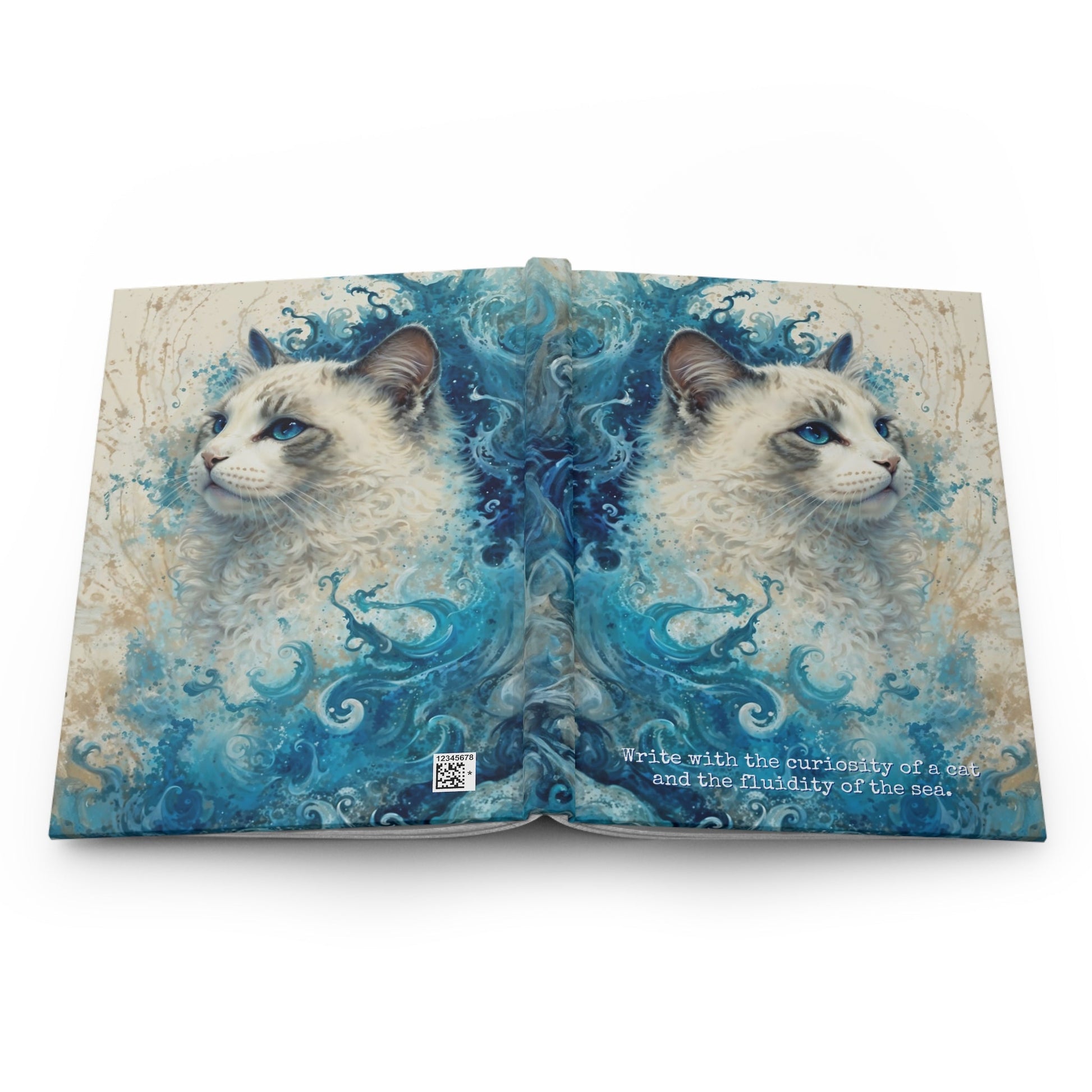 Hardcover Journal Matte - Waves and Whiskers, A5 - LucyKay store