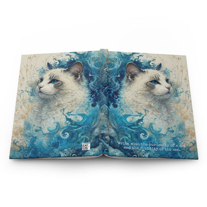 Hardcover Journal Matte - Waves and Whiskers, A5 - LucyKay store