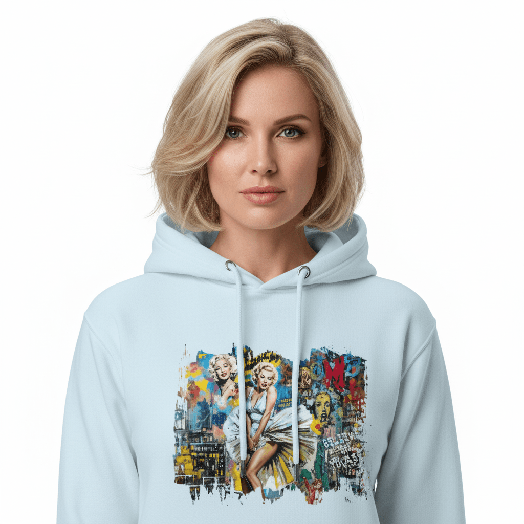 Vintage Hollywood Pop Art Hoodie - Unisex Urban Graphic Pullover - LucyKay store