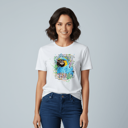 Watercolor Macaw Bird Tee - Tropical Graphic Print Unisex Shirt - LucyKay store