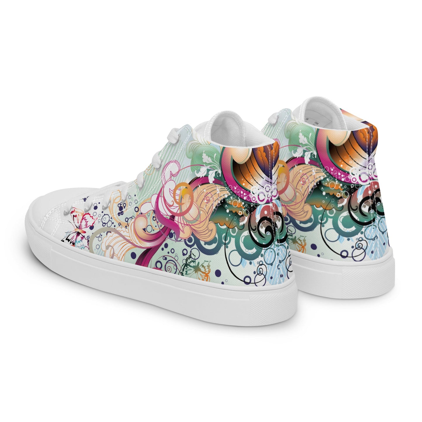 High top canvas shoes - Floral Ornaments - LucyKay store