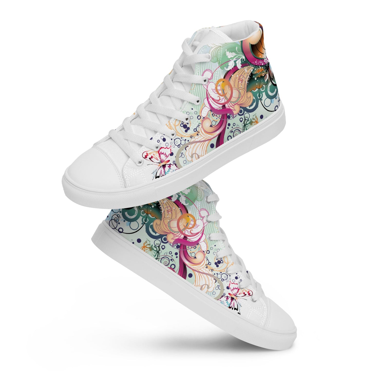 High top canvas shoes - Floral Ornaments - LucyKay store
