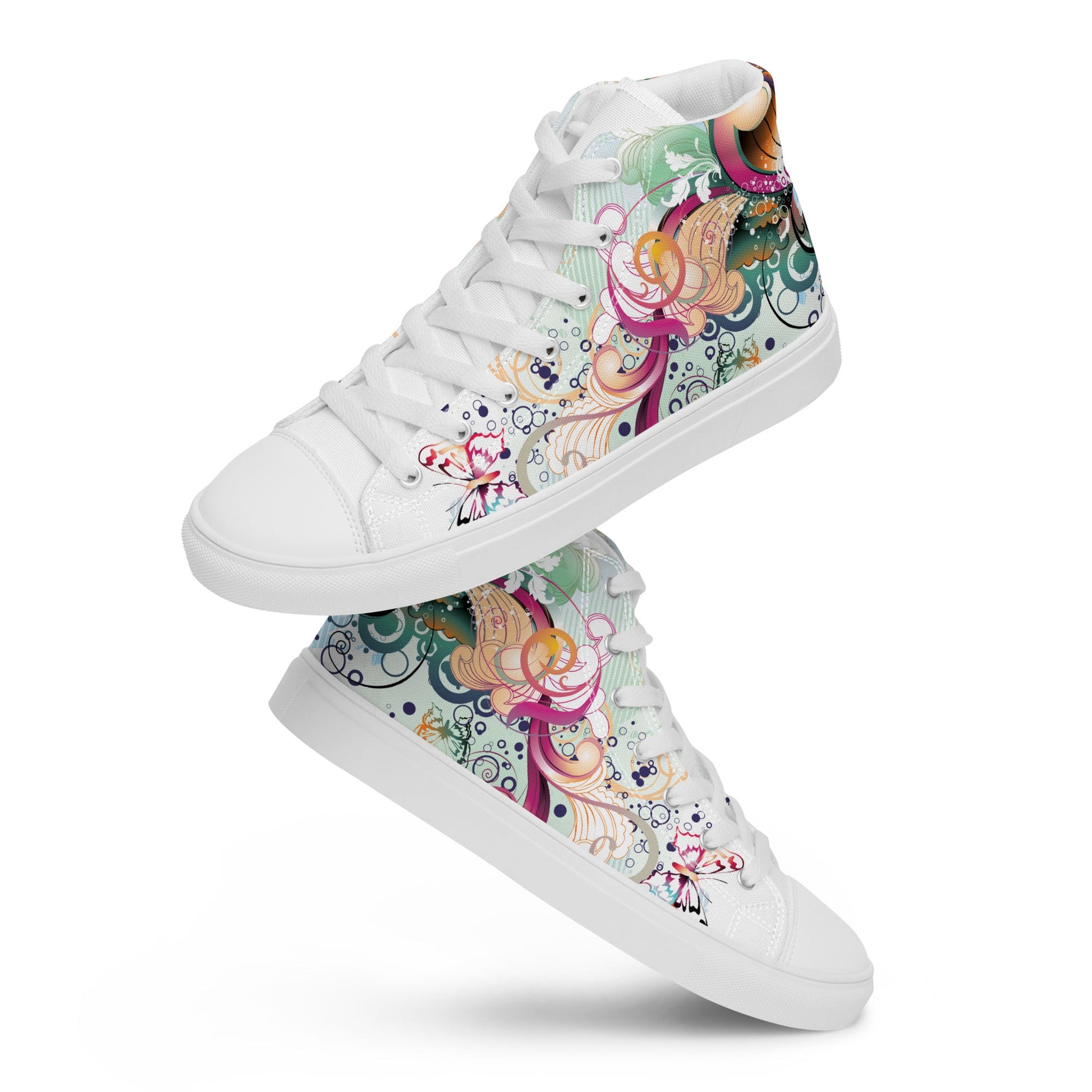 High top canvas shoes - Floral Ornaments - LucyKay store