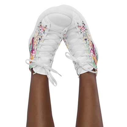 High top canvas shoes - Floral Ornaments - LucyKay store