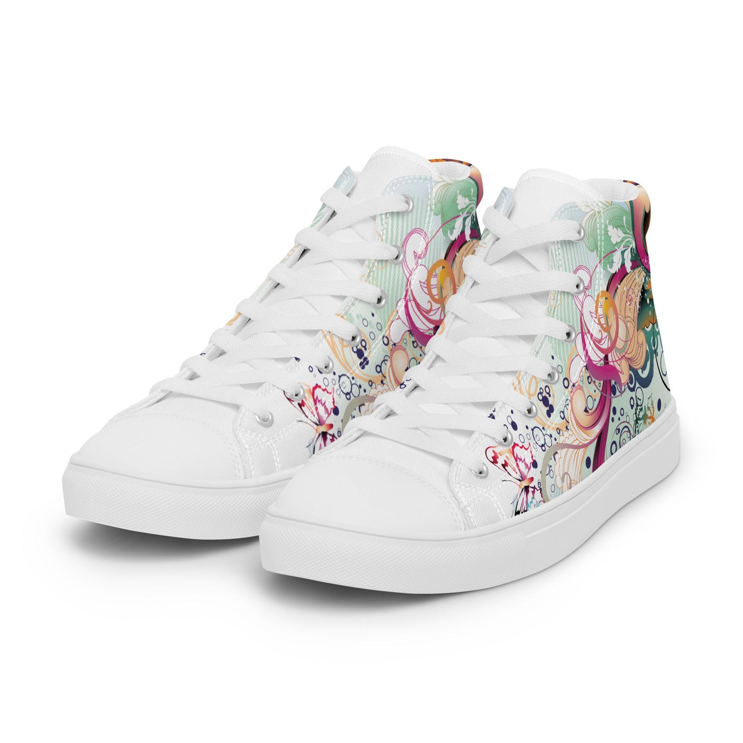 High top canvas shoes - Floral Ornaments - LucyKay store