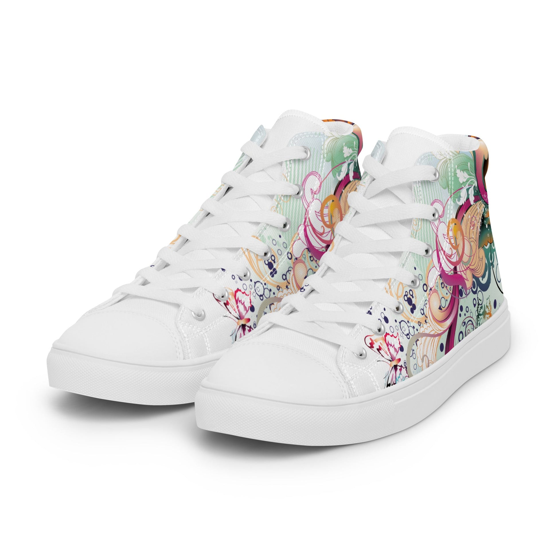 High top canvas shoes - Floral Ornaments - LucyKay store