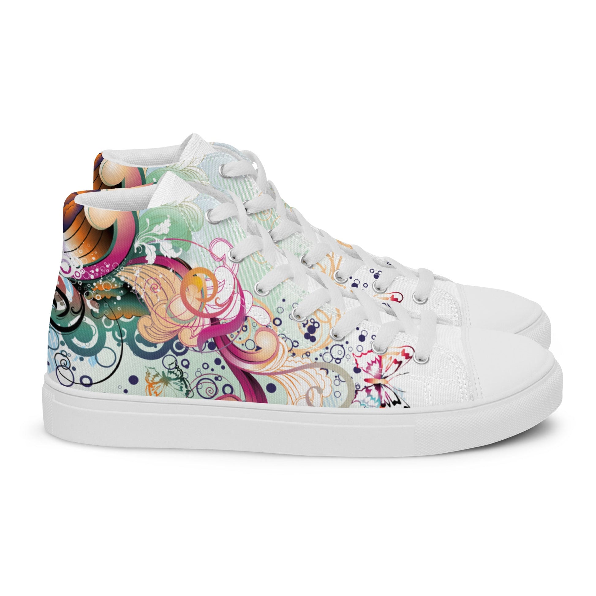 High top canvas shoes - Floral Ornaments - LucyKay store