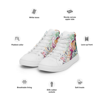 High top canvas shoes - Floral Ornaments - LucyKay store