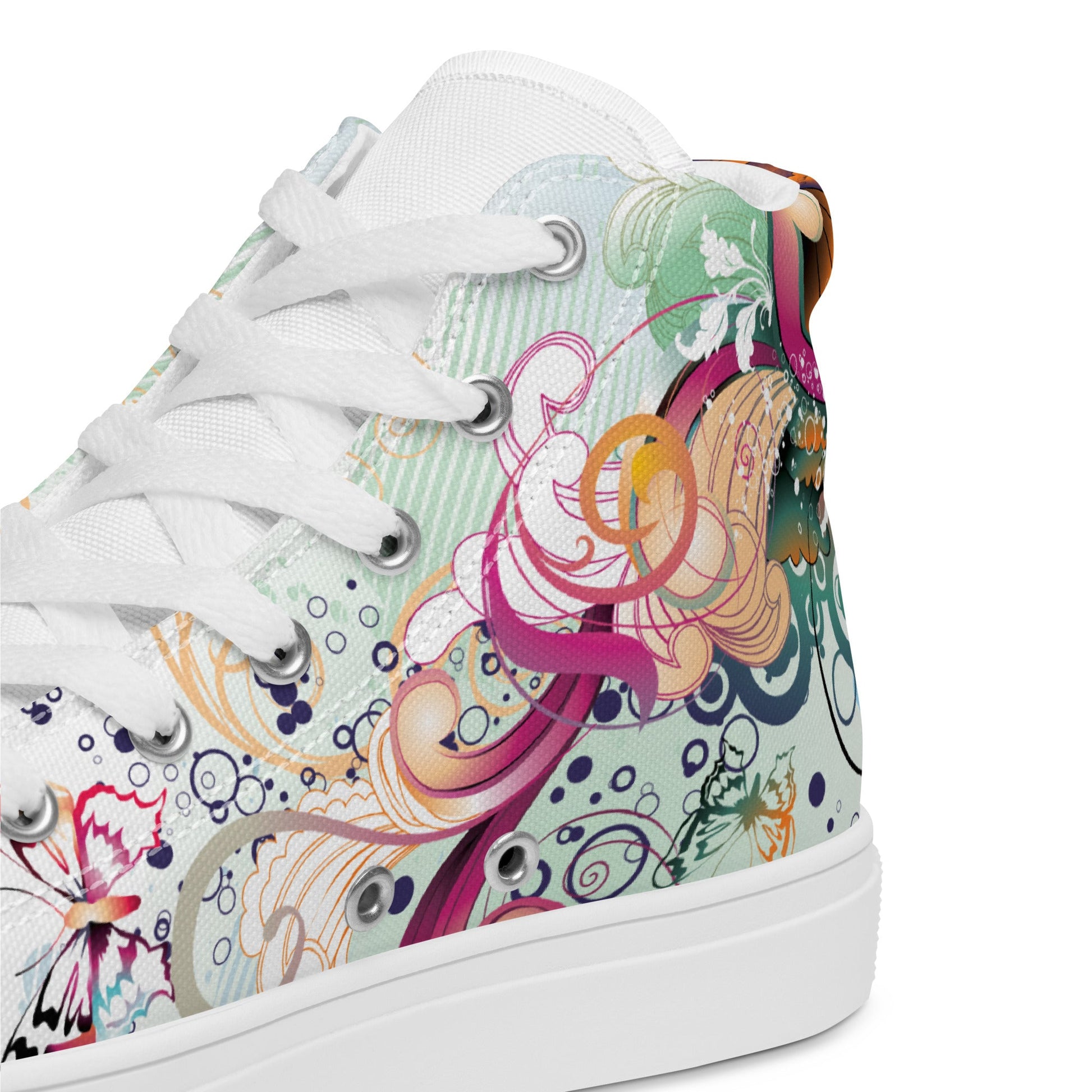 High top canvas shoes - Floral Ornaments - LucyKay store