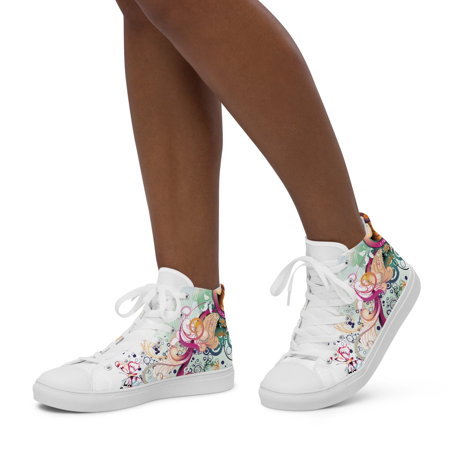 High top canvas shoes - Floral Ornaments - LucyKay store