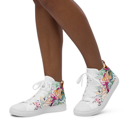 High top canvas shoes - Floral Ornaments - LucyKay store