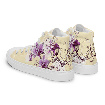 High top canvas shoes - Orchid flower - LucyKay store